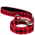 Red Plaid Dog Leash by EcoBark - Buffalo Check Padded Comfort Grip Leash for Dogs - 4ft, 5ft, and 6ft Leash for Small and Medium Dogs