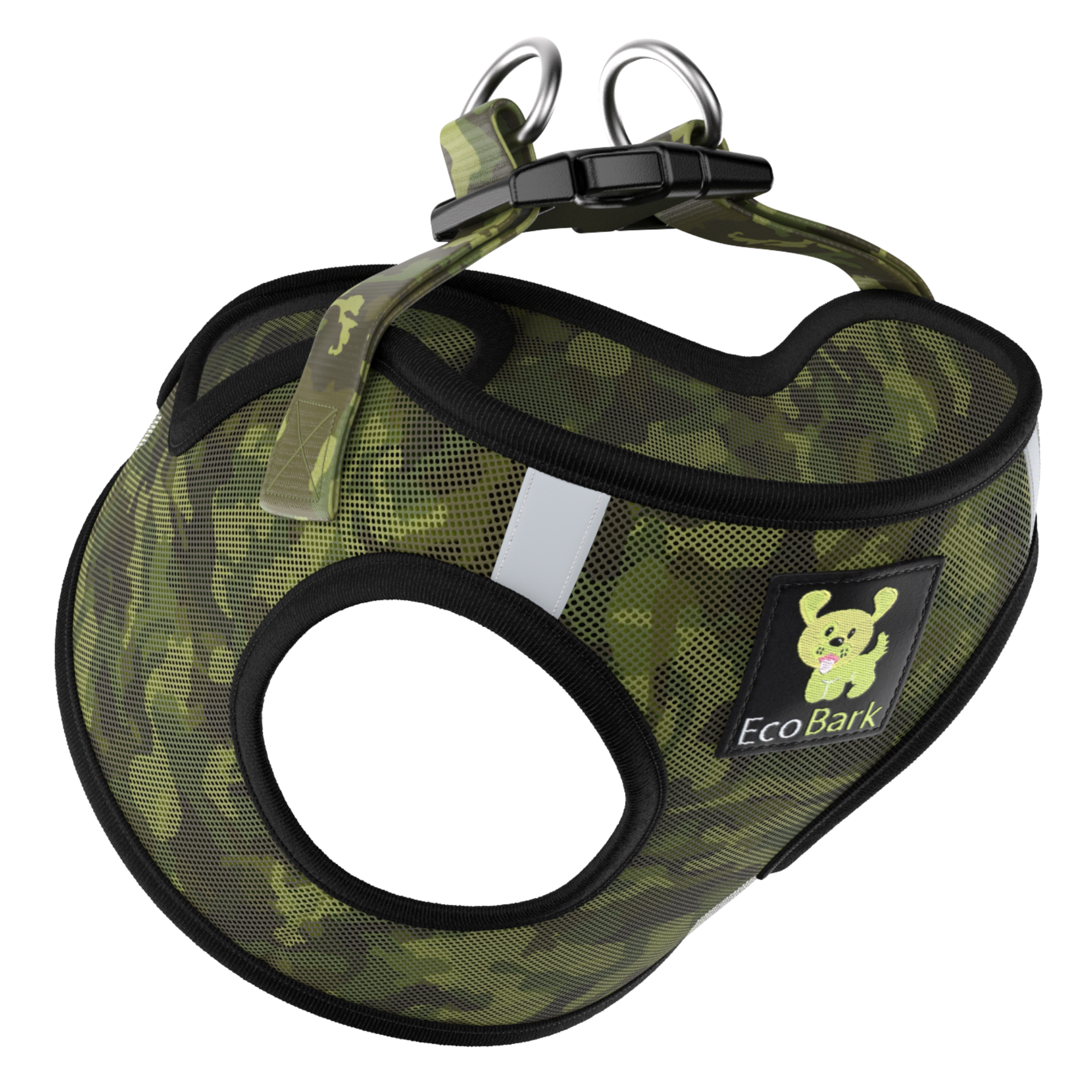 EcoBark Step In Dog Harness - XXXS to Small Breeds- Reflective Soft Mesh Harness for Teacup, Small Dogs and Puppies / Camouflage