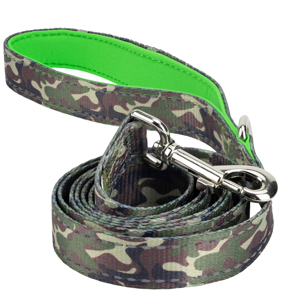 EcoBark Camo Dog Leash- Comfort Grip Padded Leash - 4ft, 5ft, and 6ft for Small and Medium Dogs