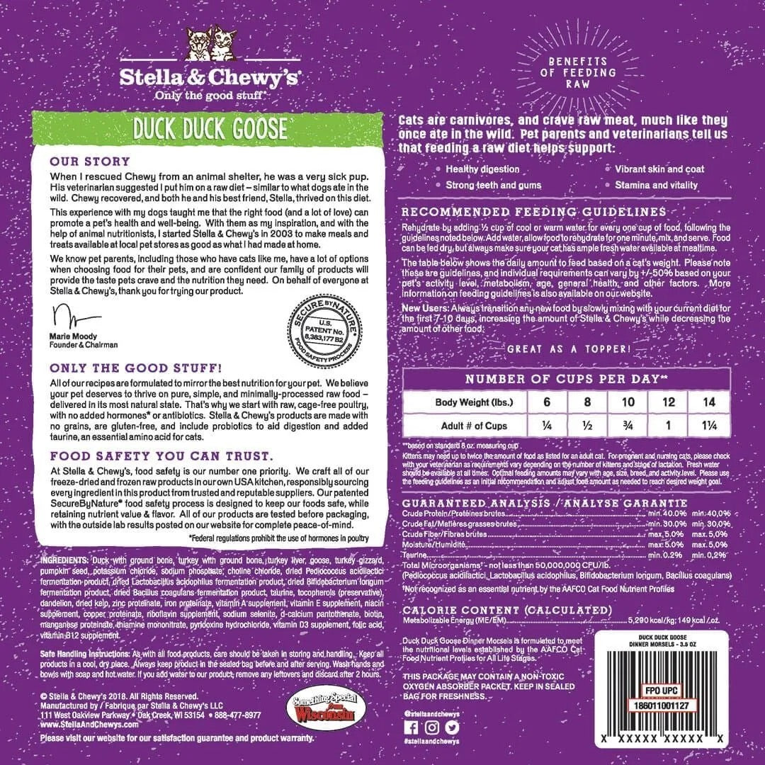 Stella & Chewys Freeze Dried Duck Duck Goose Dinner Cat Food (3.5oz)