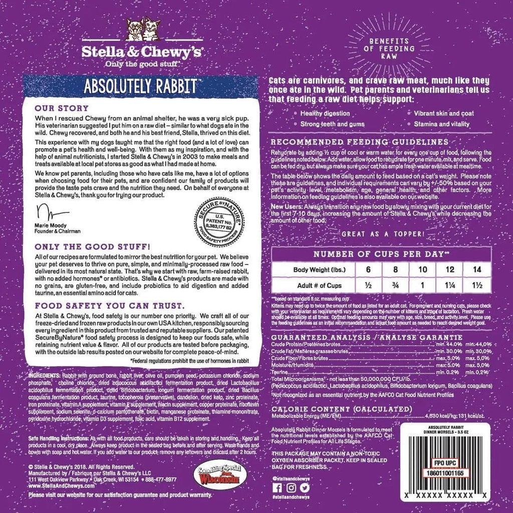 Stella & Chewys Freeze Dried Rabbit Dinner Cat Food