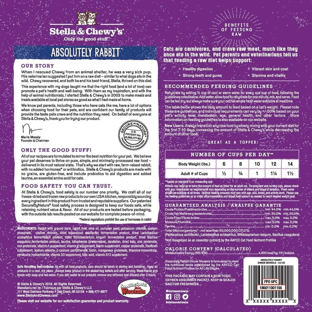 Stella & Chewys Freeze Dried Rabbit Dinner Cat Food