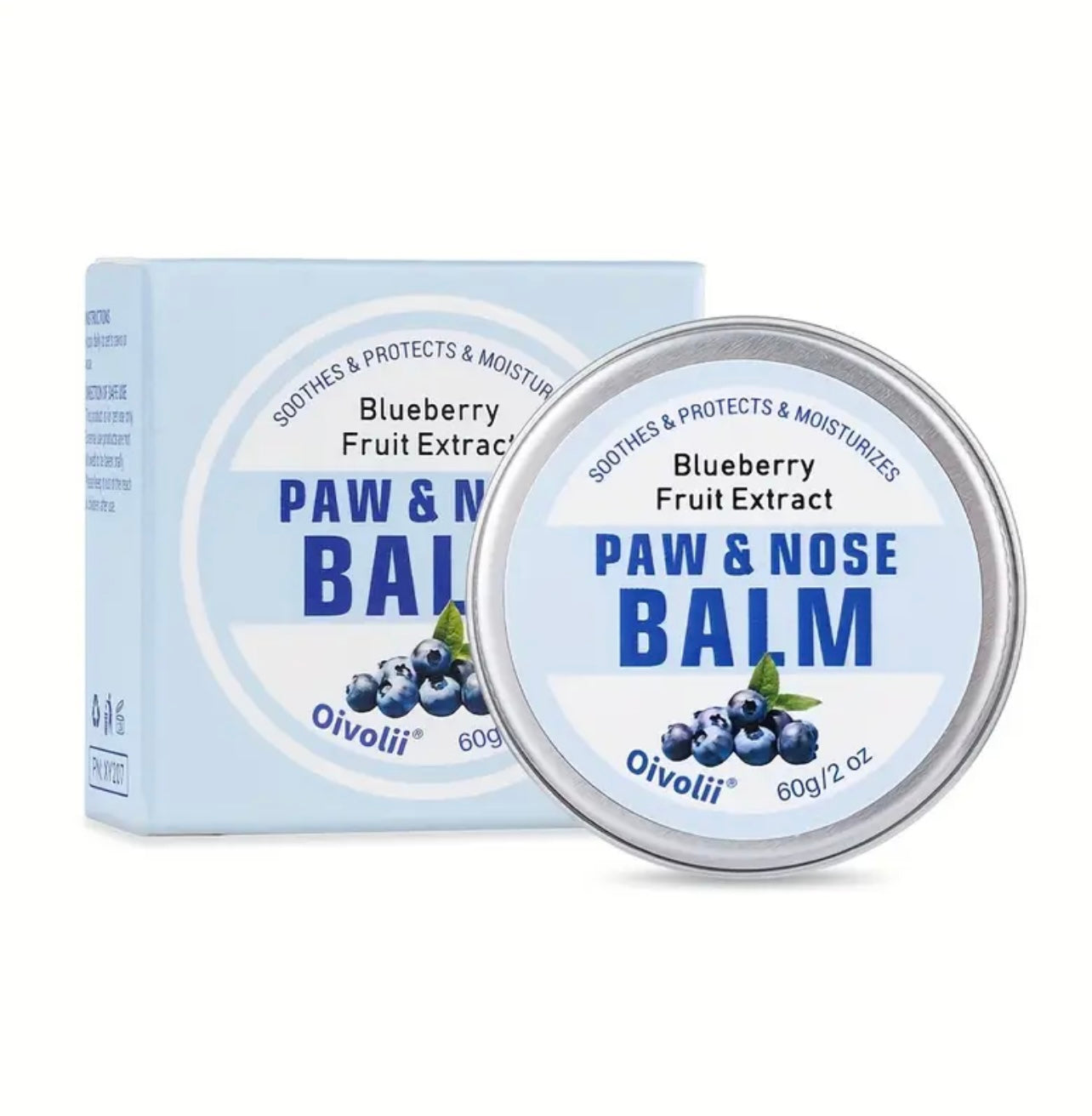 Blueberry-Infused Pet Paw Balm for Dogs & Cats - 2oz, Moisturizing & Soothing, Quick Absorption, Non-Greasy Formula