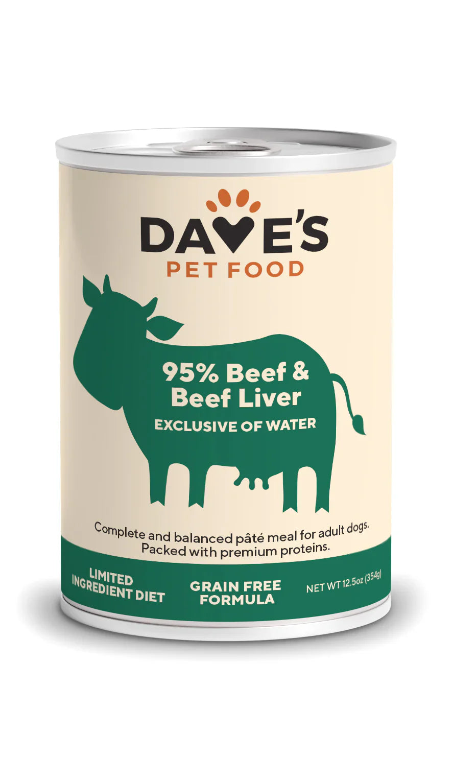 Dave's 95% Premium Meats™ Beef & Beef Liver For Dogs (12.5oz)
