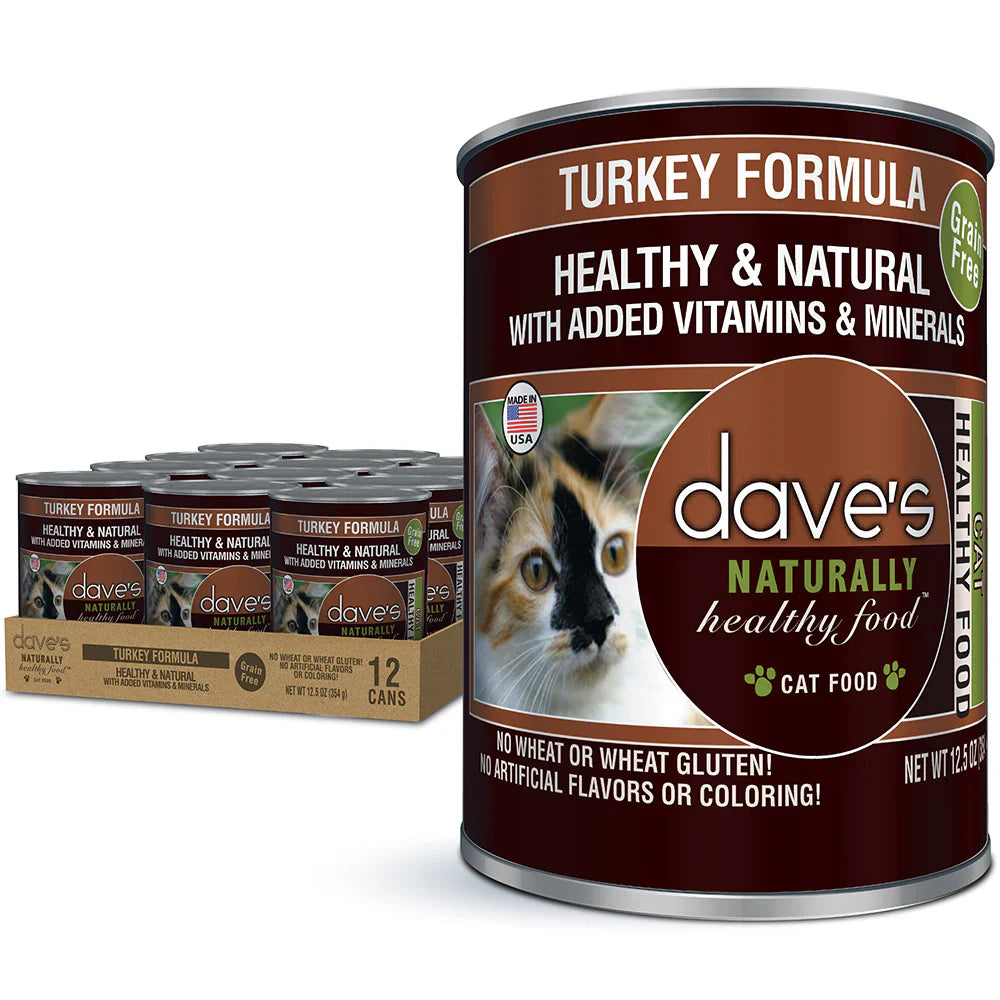 Dave's Naturally Healthy Turkey Dinner Paté Wet Cat Food (12.5oz)