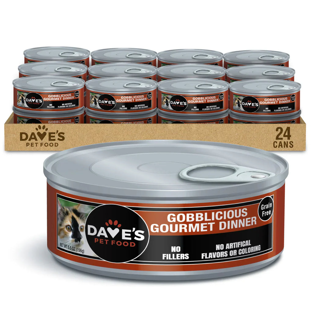 Dave's Naturally Healthy, Grain-Free Gobblicious Gourmet Paté Dinner Wet Cat Food (5.5oz)