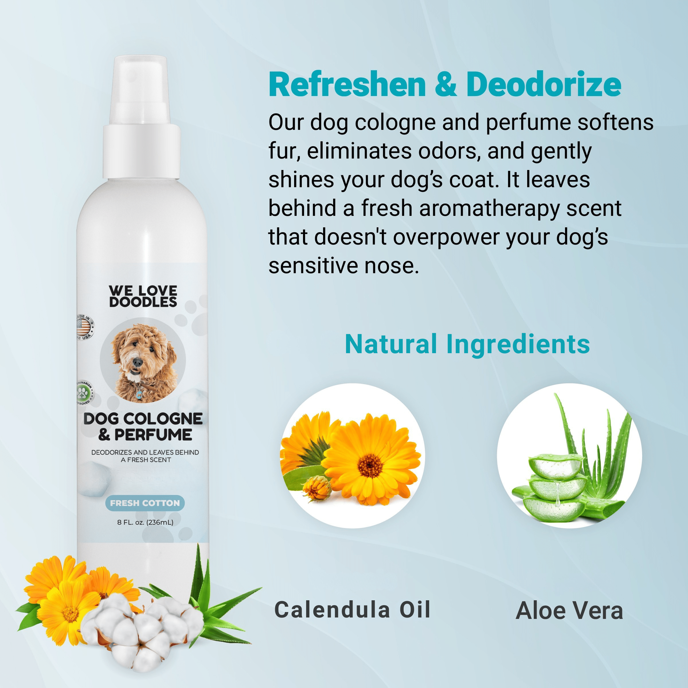 Dog Deodorizer, Cologne & Perfume (Fresh Cotton)
