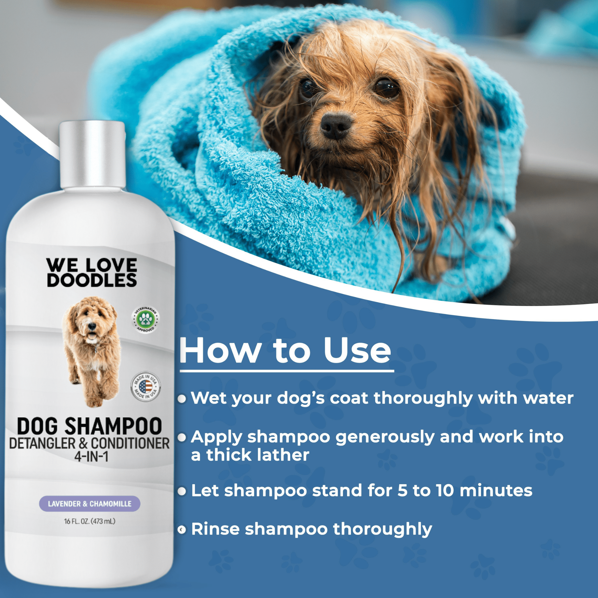 Dog Shampoo – Lavender 4-in-1 (3 Pack)