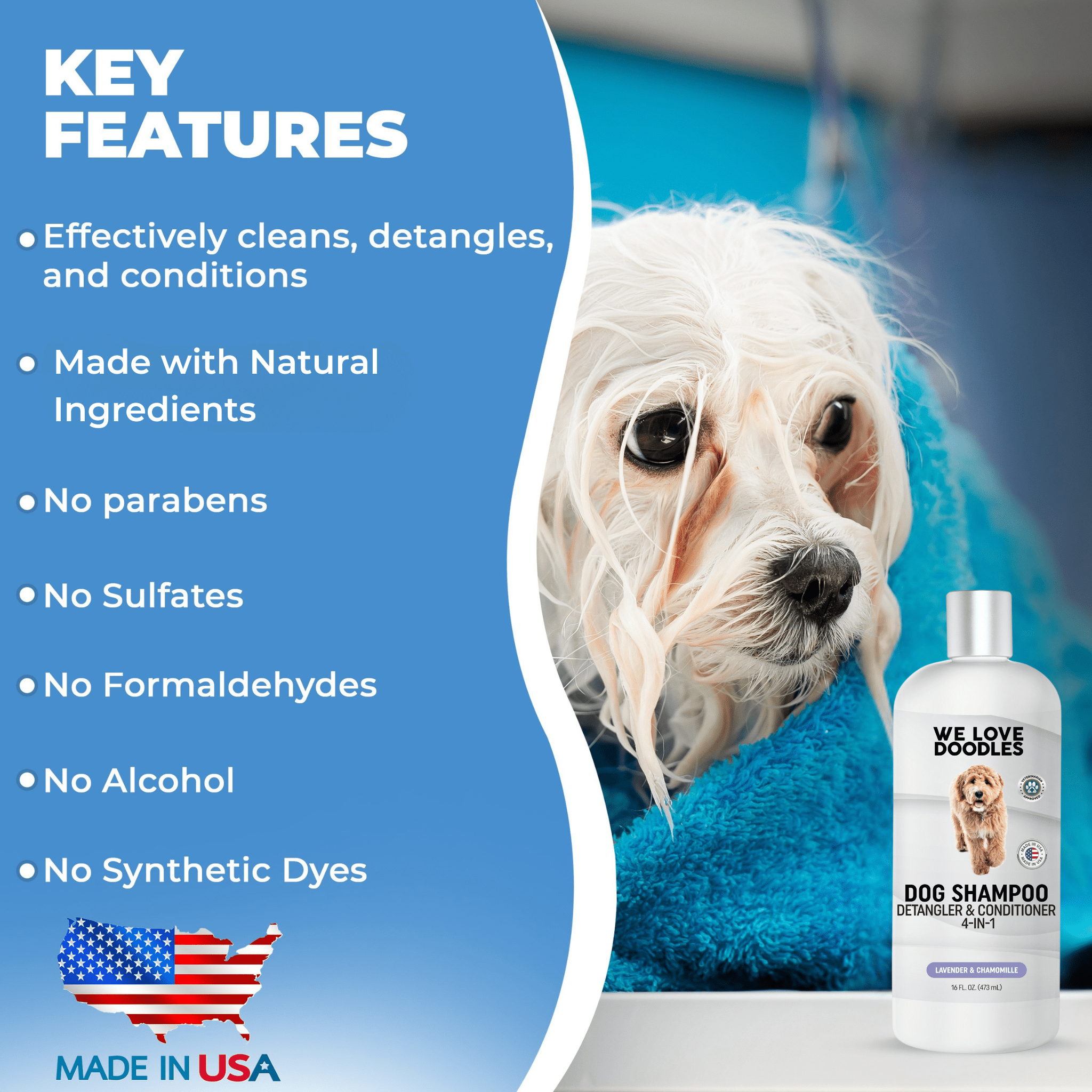 Lavender Detangler Spray & 4-in-1 Dog Shampoo Bundle