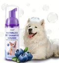Pet-Friendly No-Rinse Animal Shampoo, 3-Minute No-Rinse Blueberry Pet Shampoo