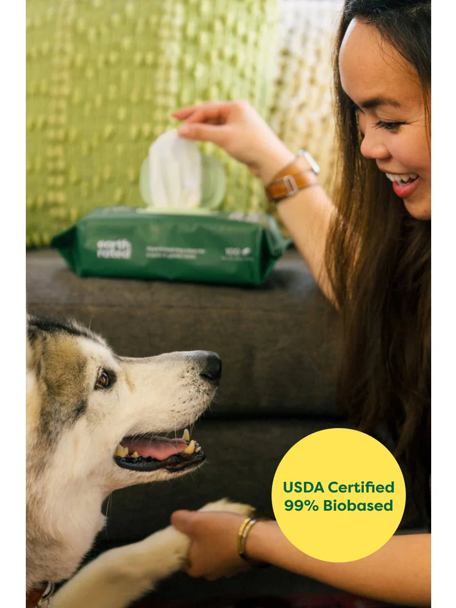 Earth Rated Unscented Plant-Based Dog Grooming Wipes