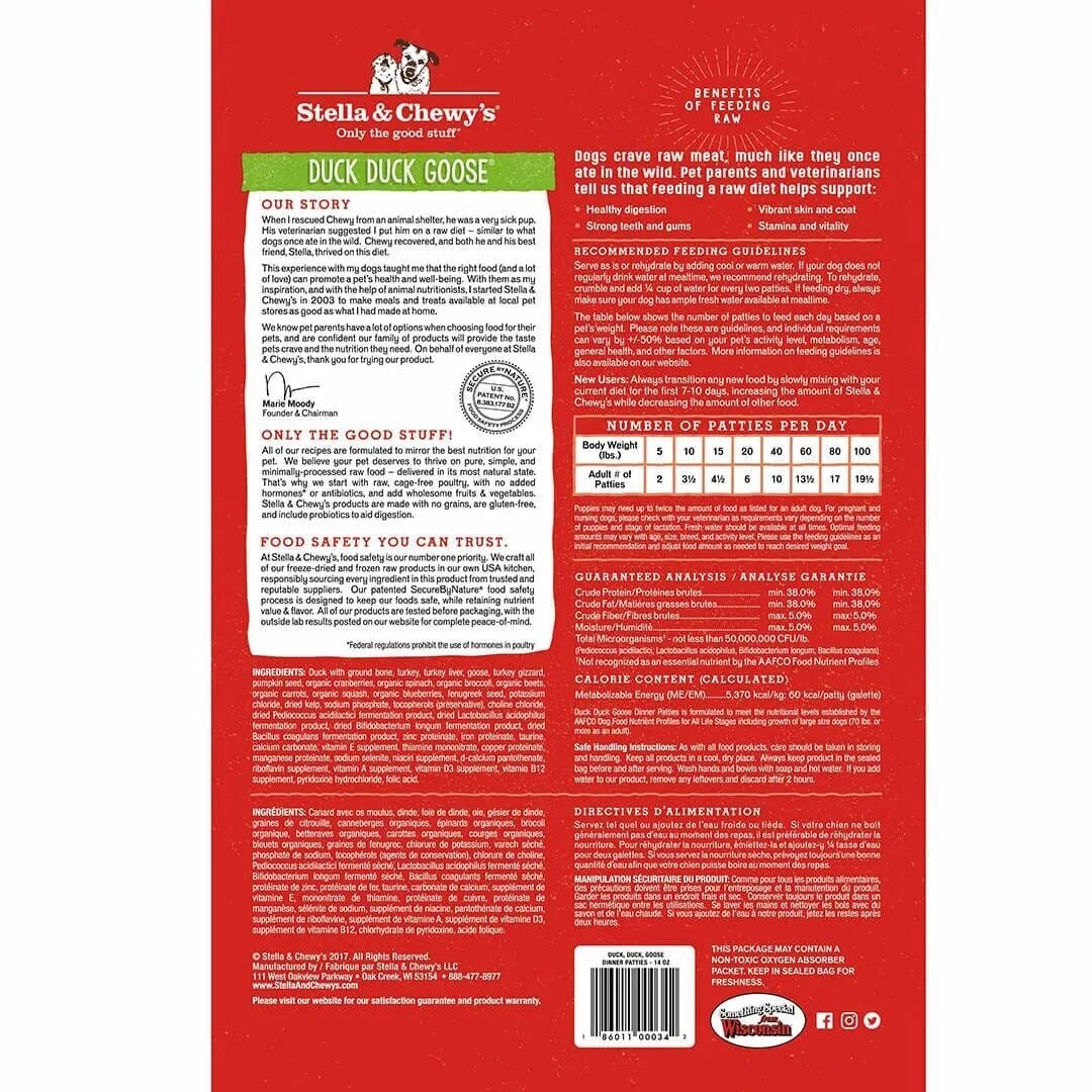 Stella & Chewy's Freeze Dried Dinner Patties Duck Dog Food (5.5oz)