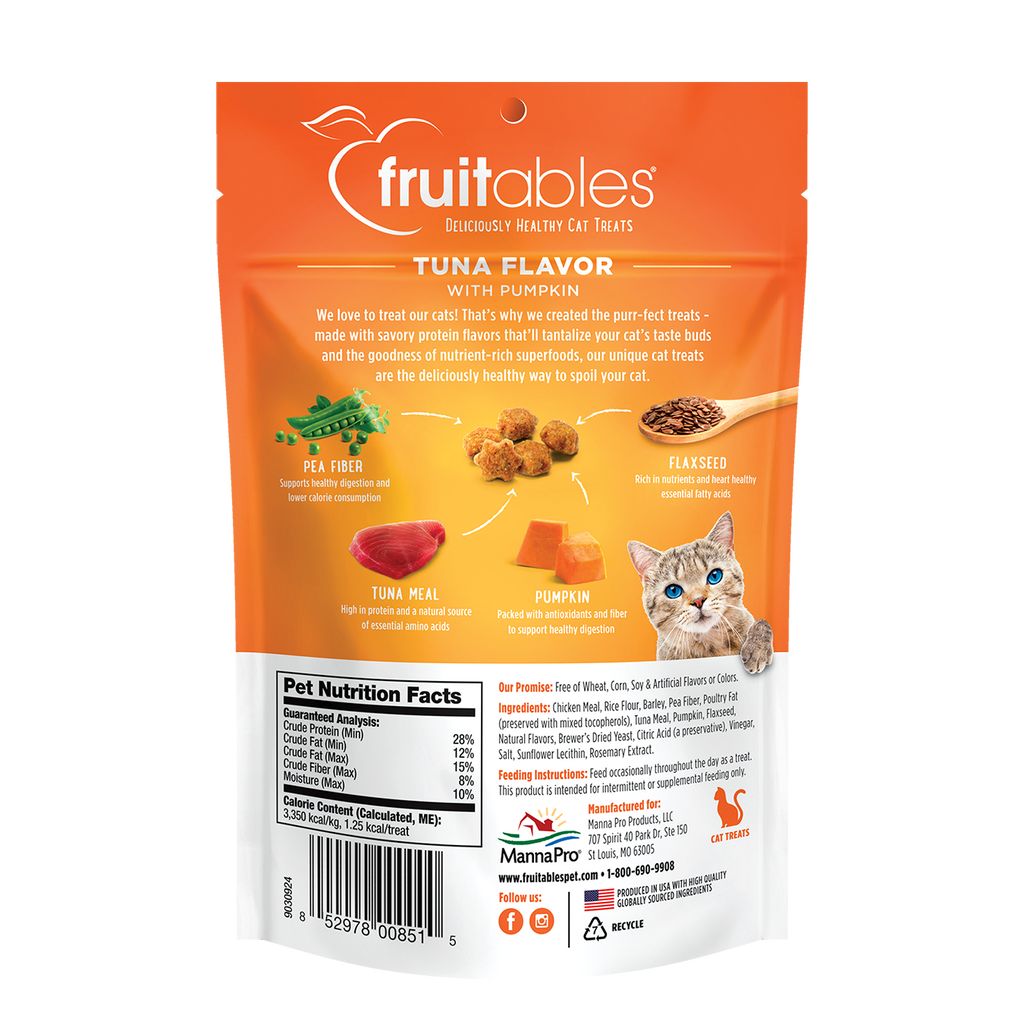 Fruitables Tuna Flavor with Pumpkin Cat Treats (2.5oz)