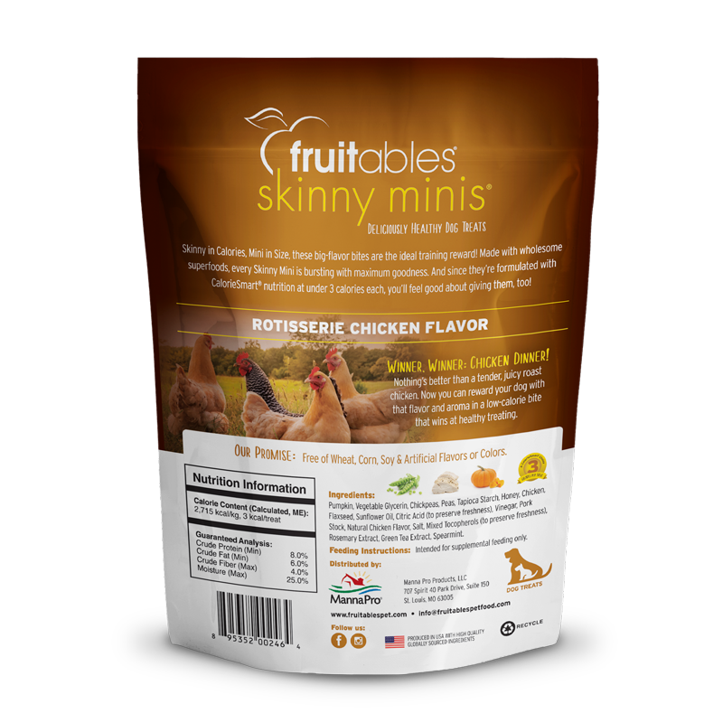 Fruitables Skinny Minis Rotisserie Chicken Dog Treats (5oz)