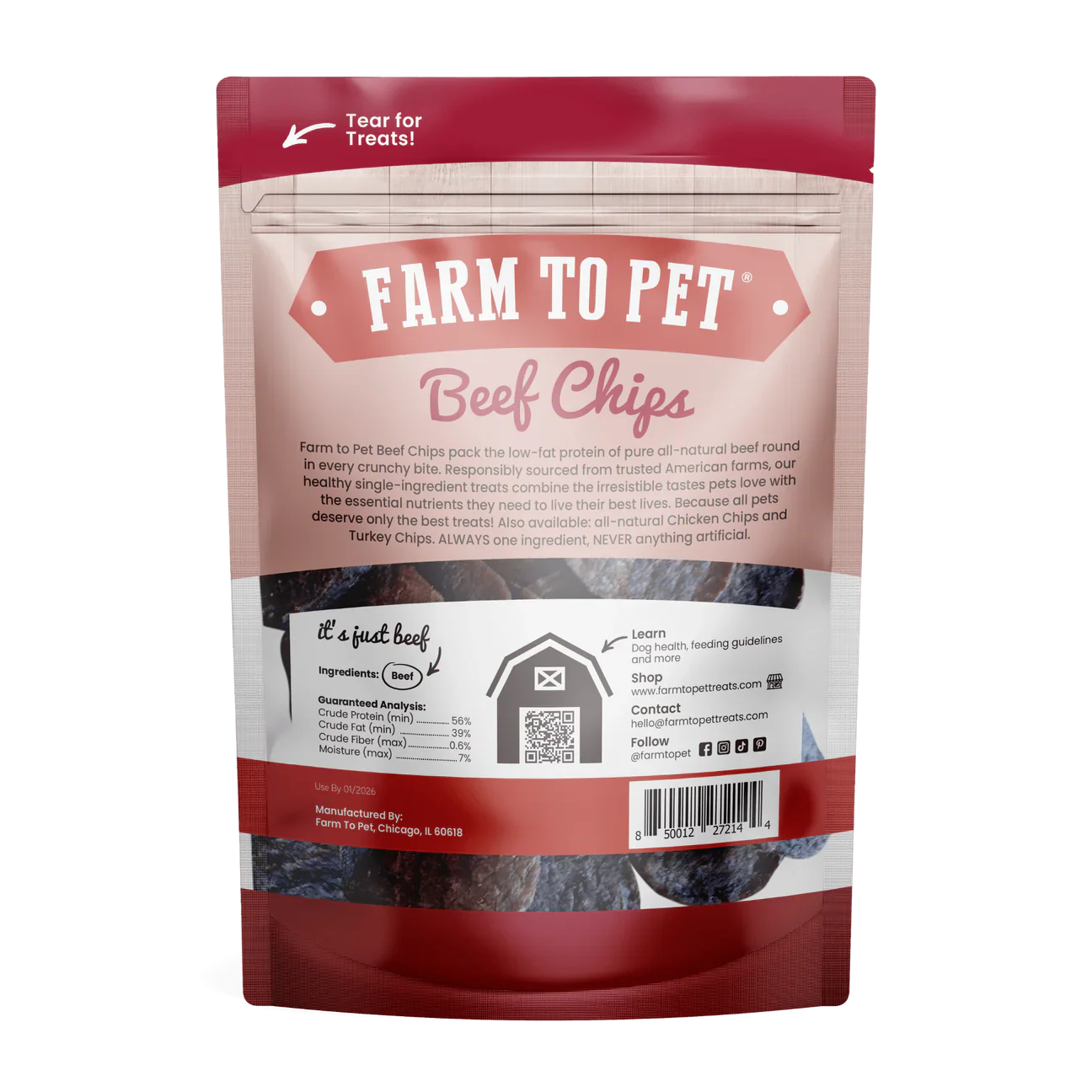Farm To Pet Beef Chips (4oz)