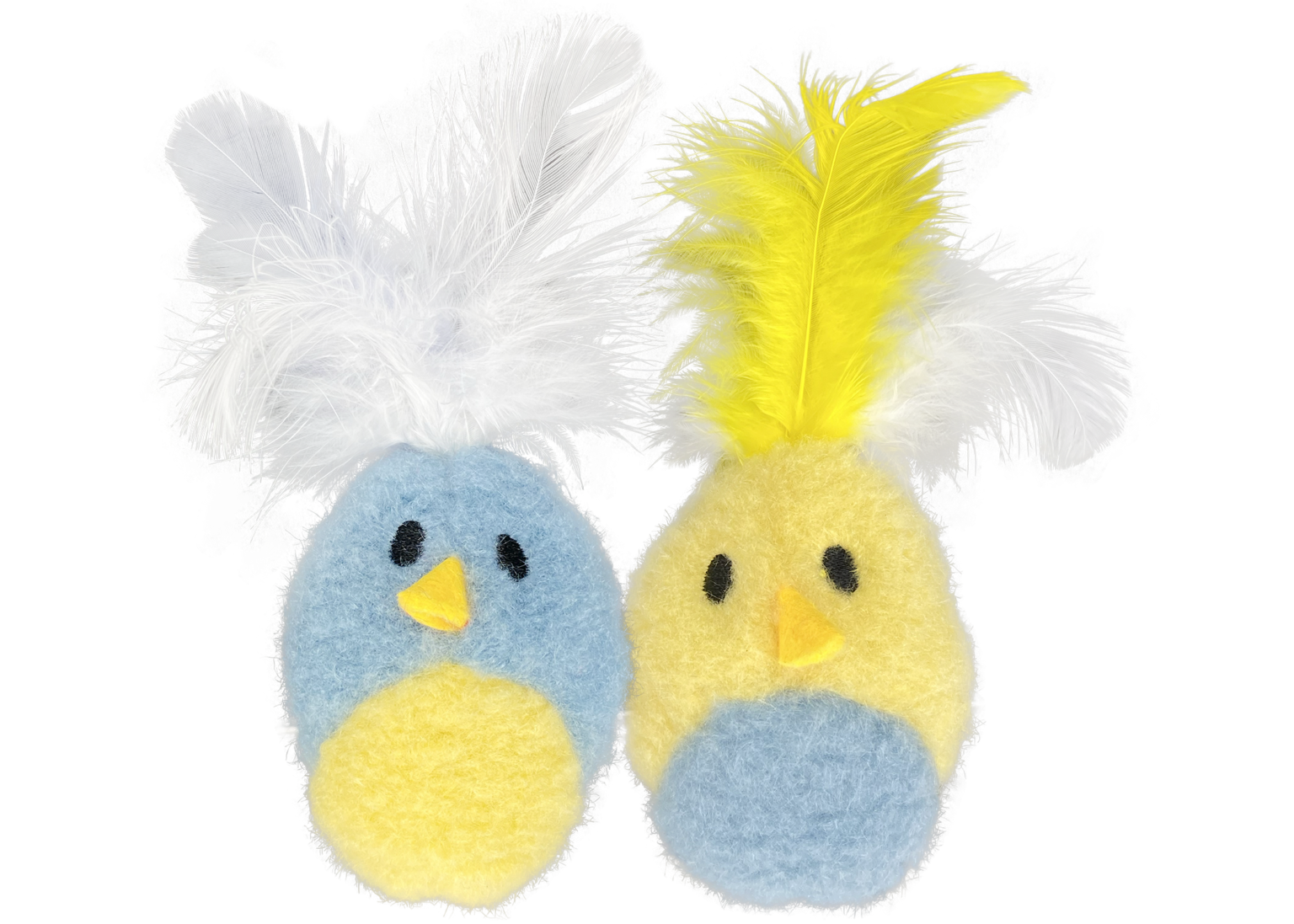 Multipet Feather Bird w/ Catnip - Assorted Colors 2pk