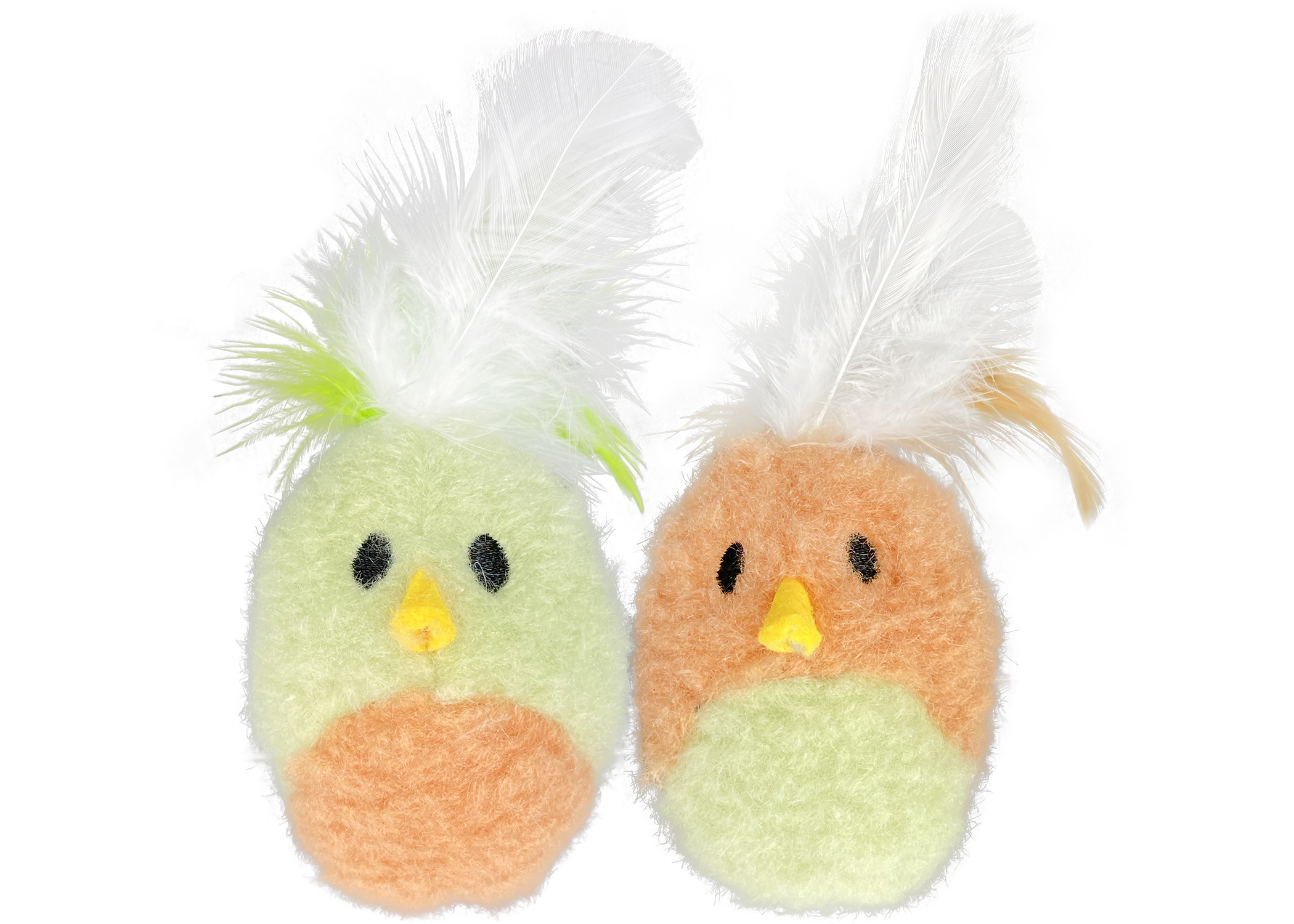 Multipet Feather Bird w/ Catnip - Assorted Colors 2pk