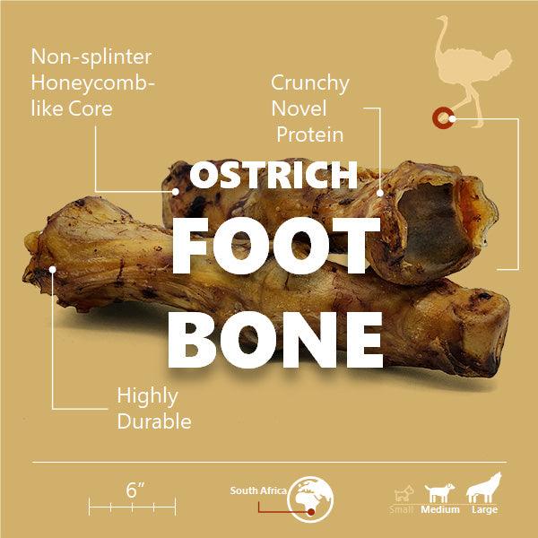 Ostrich Foot Bone (7" x 3.5"): The Flavorful & Long-Lasting Chew for Small to Medium Dogs