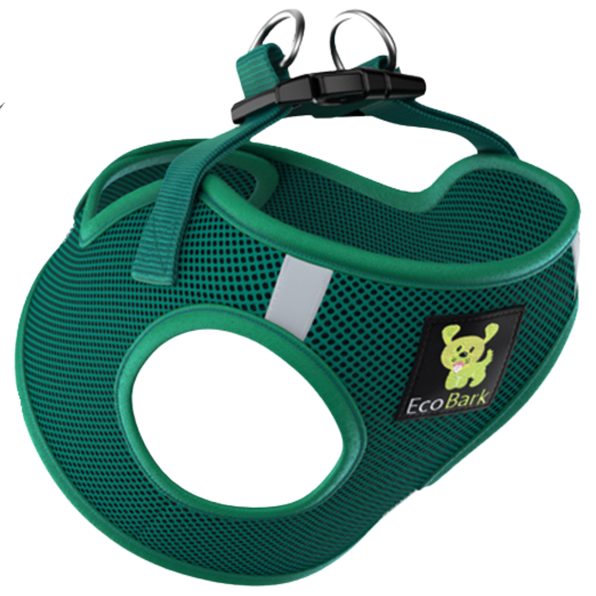EcoBark Step In Dog Harness - XXXS to Small Breeds- Reflective Soft Mesh Harness for Teacup, Small Dogs and Puppies / Forest Green