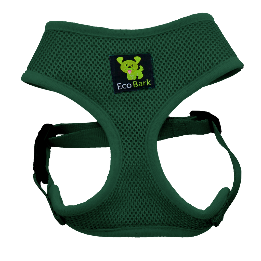 EcoBark Forest Green Dog Harness - Over-the-Head Vest Halter Soft Mesh for Small to Medium Dogs