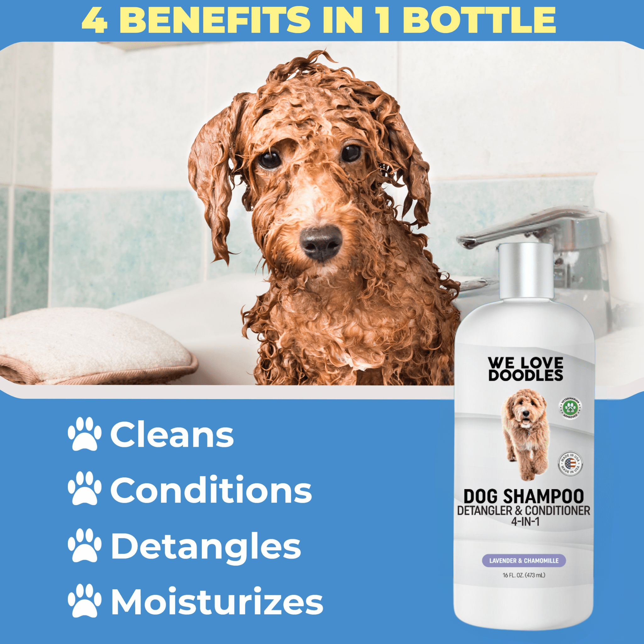 Dog Shampoo – Lavender 4-in-1 (3 Pack)