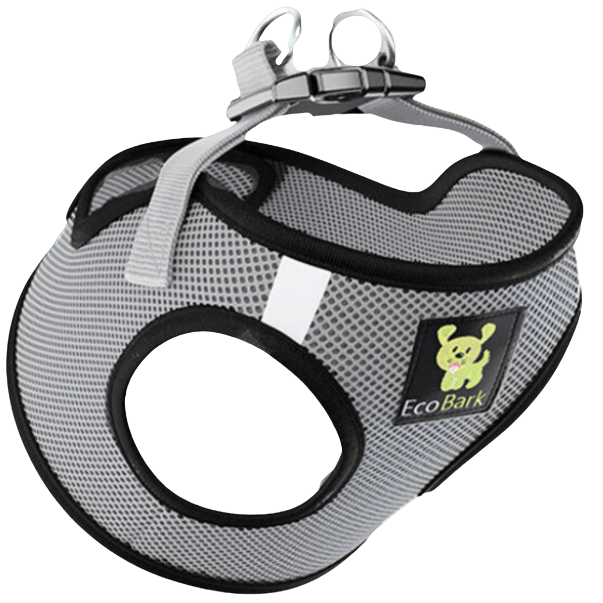 EcoBark Step In Dog Harness - XXXS to Small Breeds- Reflective Soft Mesh Harness for Teacup, Small Dogs and Puppies / Gray
