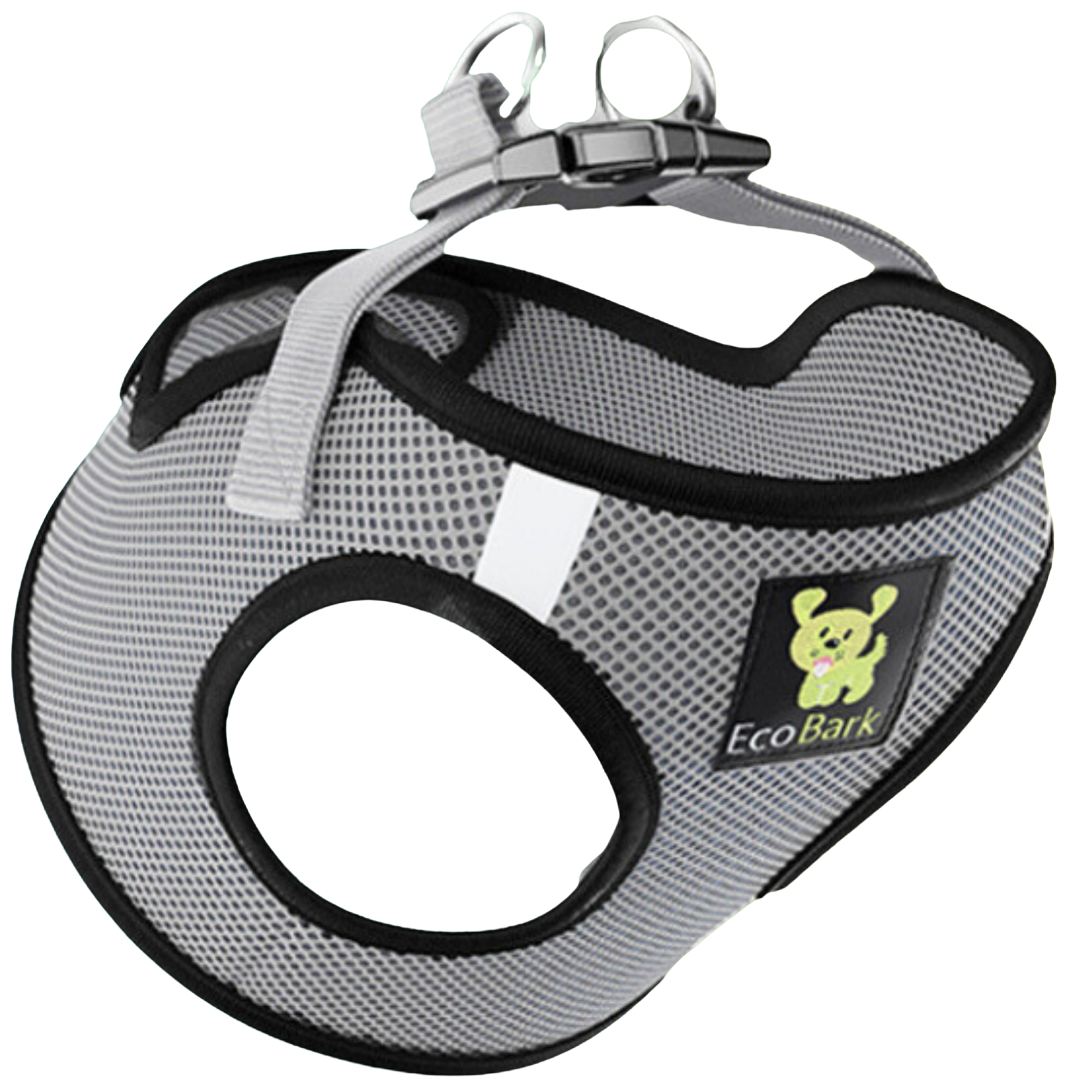 EcoBark Step In Dog Harness - XXXS to Small Breeds- Reflective Soft Mesh Harness for Teacup, Small Dogs and Puppies / Gray