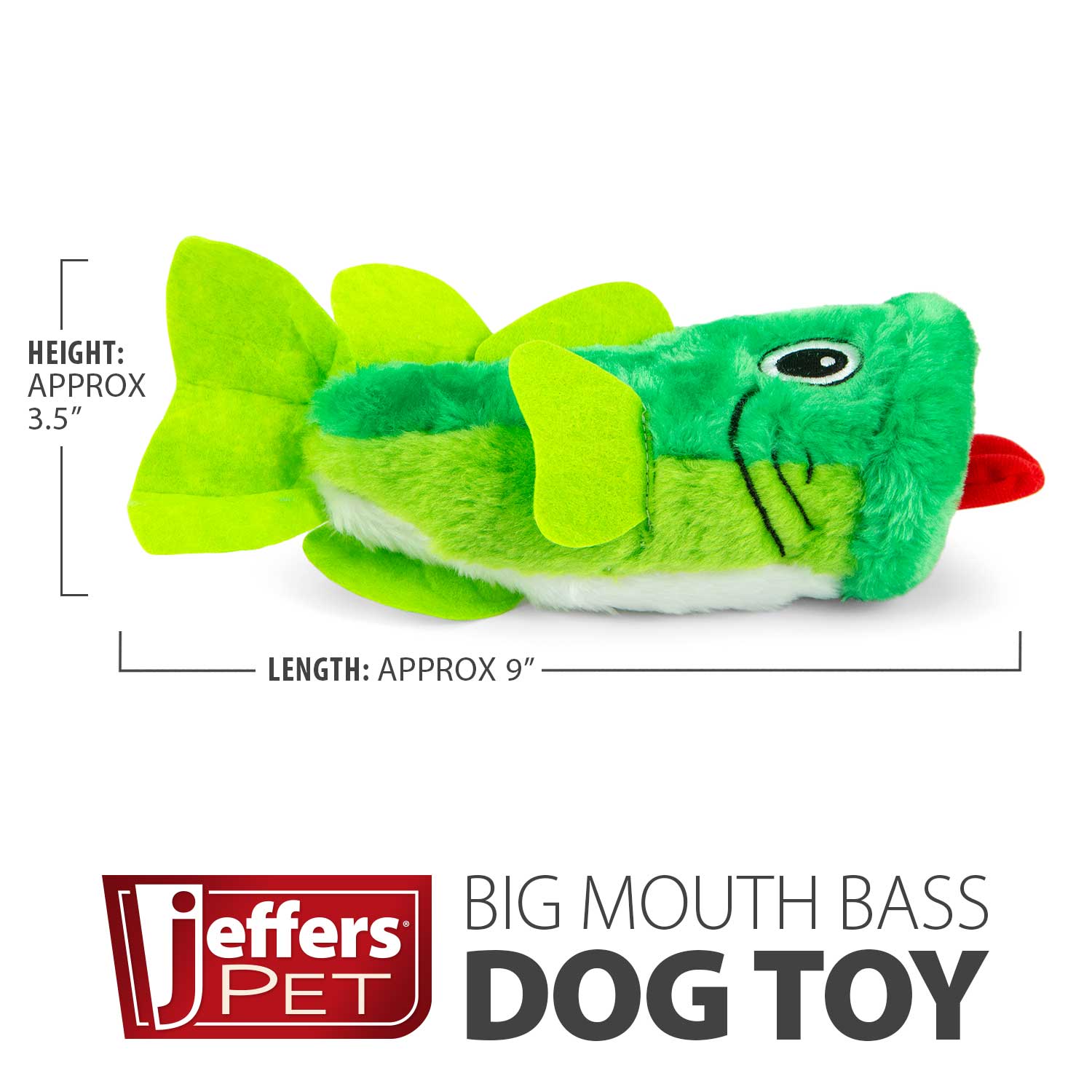 Big Mouth Bass Plush Squeaker Dog Toy