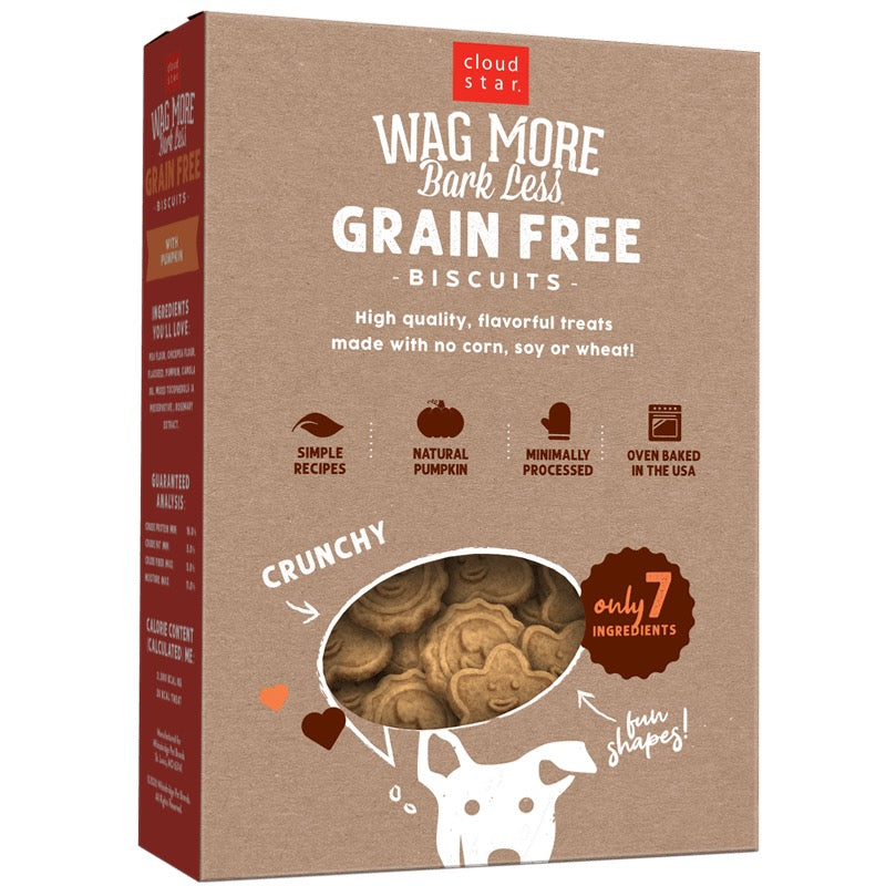 Wagmore Grain Free Pumpkin Oven Baked Biscuits Dog Treats (14oz)