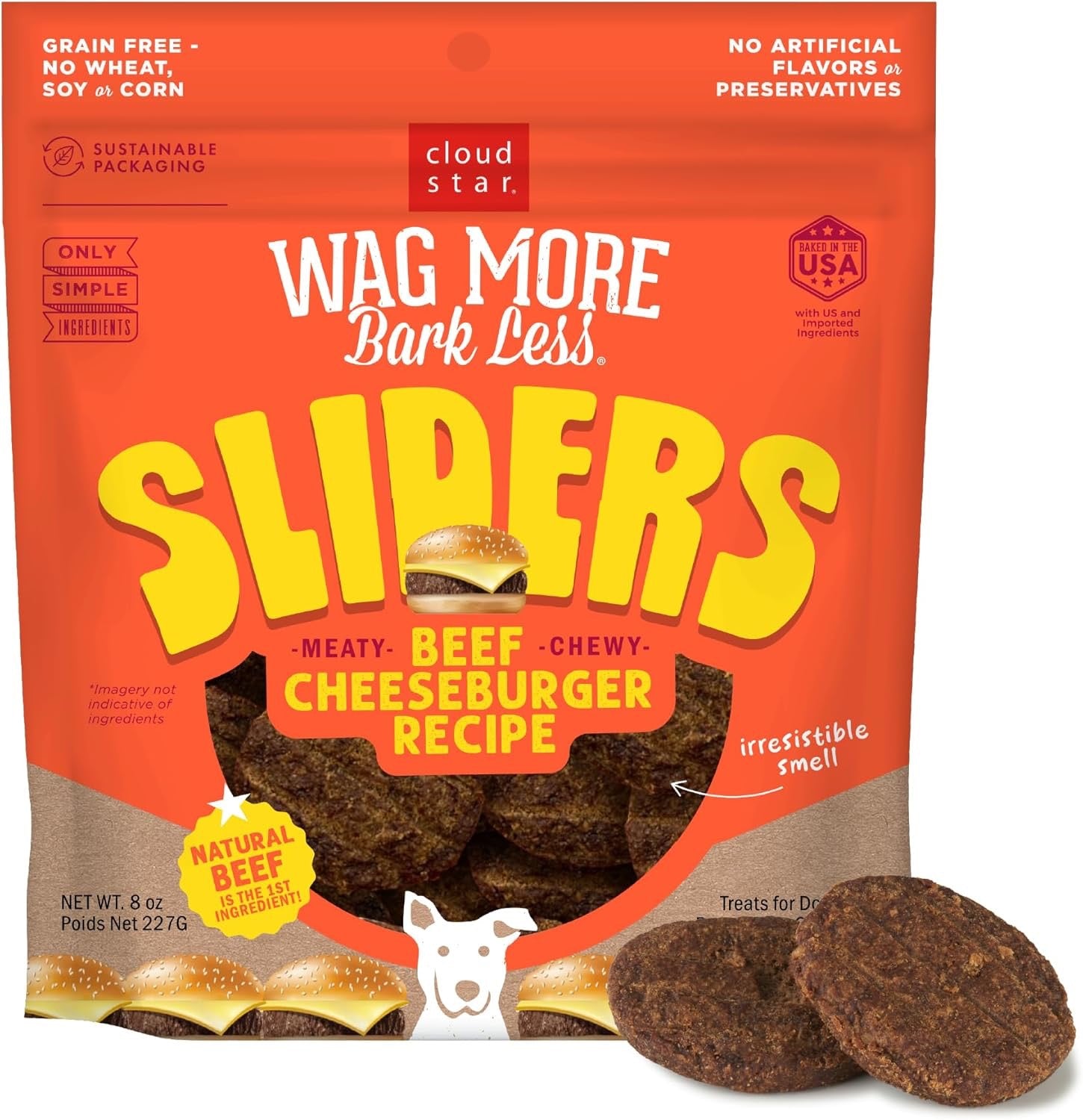 Wagmore Grain Free Beef Cheeseburgers Sliders Dog Treats (8oz)