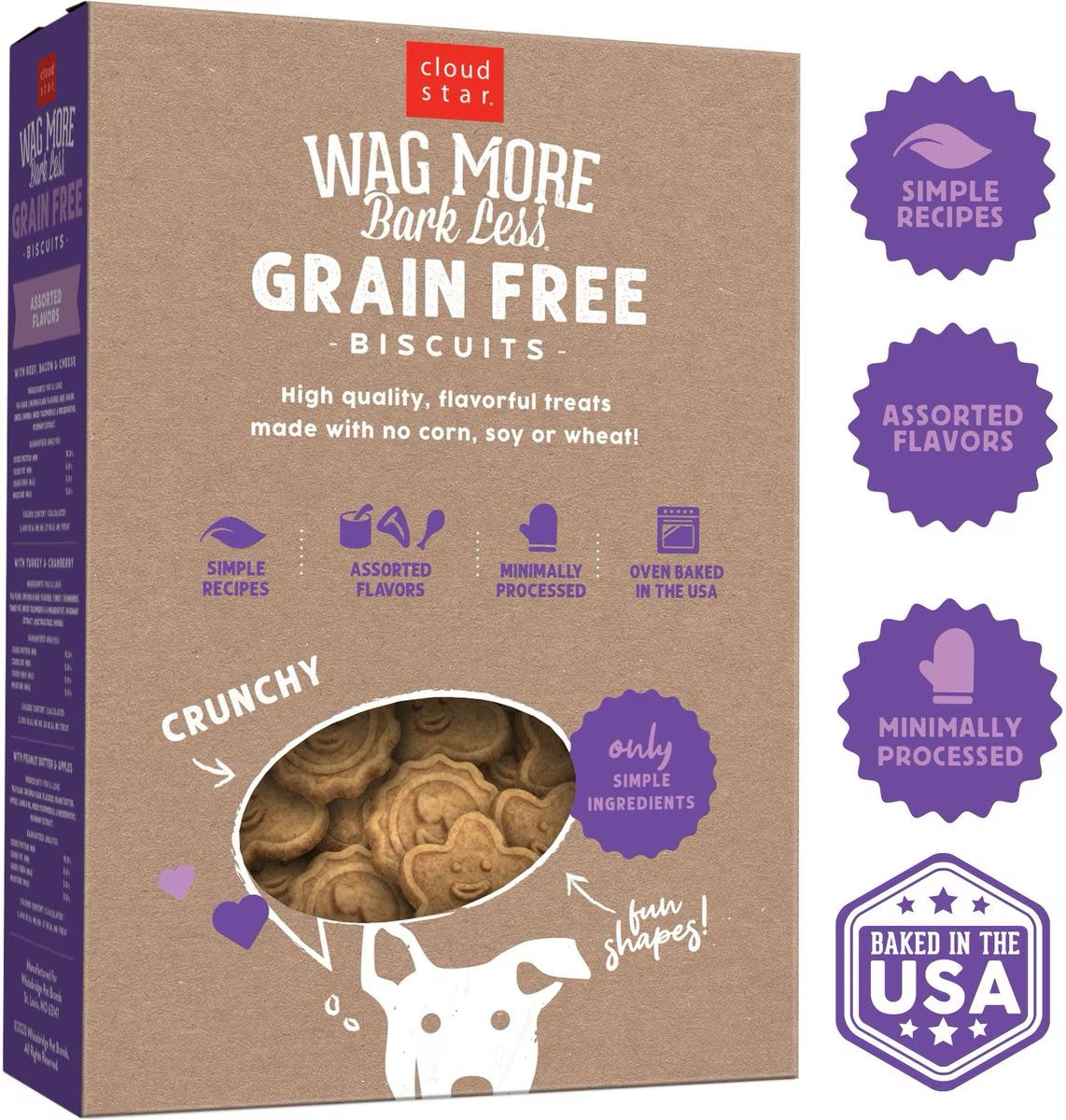 Wagmore Grain Free Assorted Oven Baked Biscuits Dog Treats (14oz)