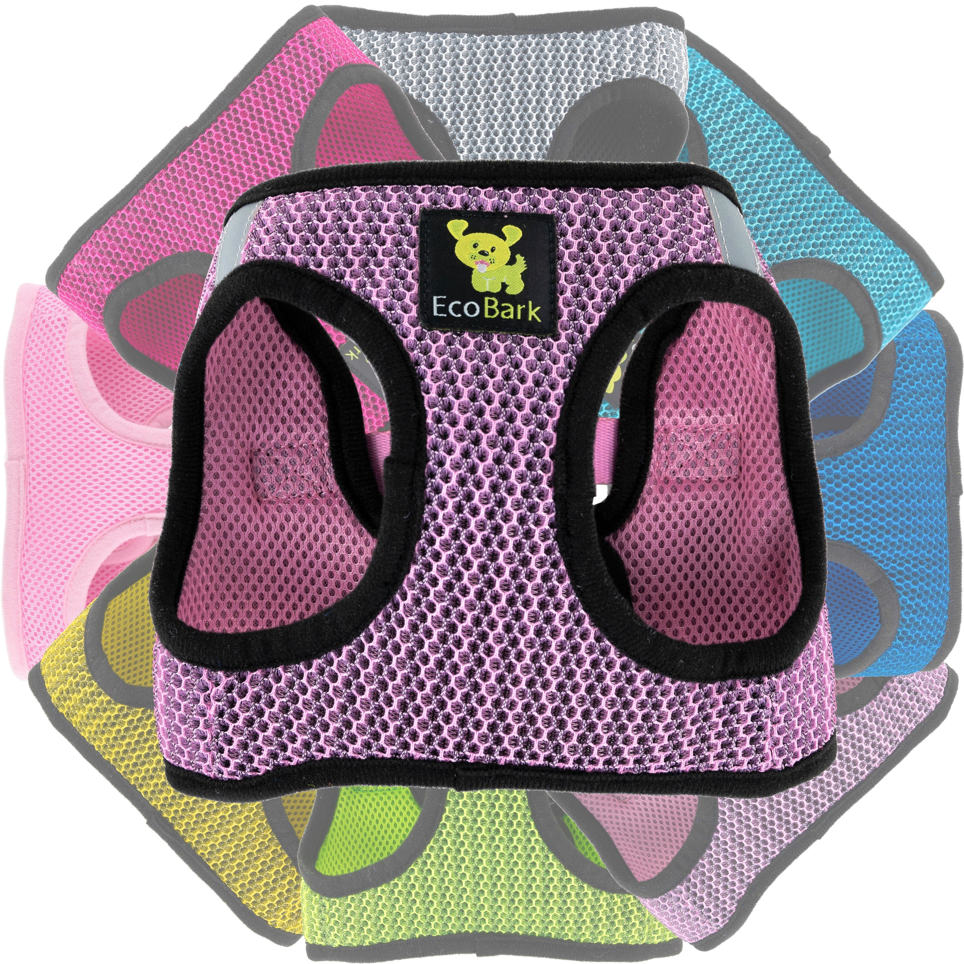 EcoBark Step In Dog Harness - XXXS to Small Breeds- Reflective Soft Mesh Harness for Teacup, Small Dogs and Puppies / Lilac Pink