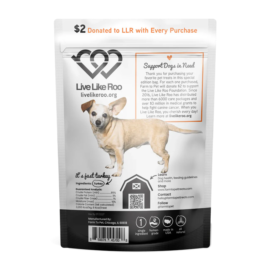 Farm To Pet Live Like Roo Turkey Chips (4oz)
