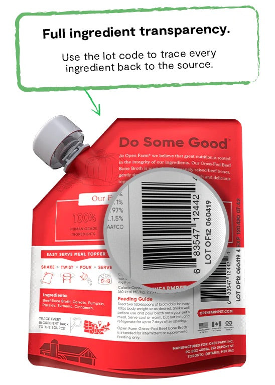 Open Farm Beef Bone Broth For Dogs & Cats (12oz)