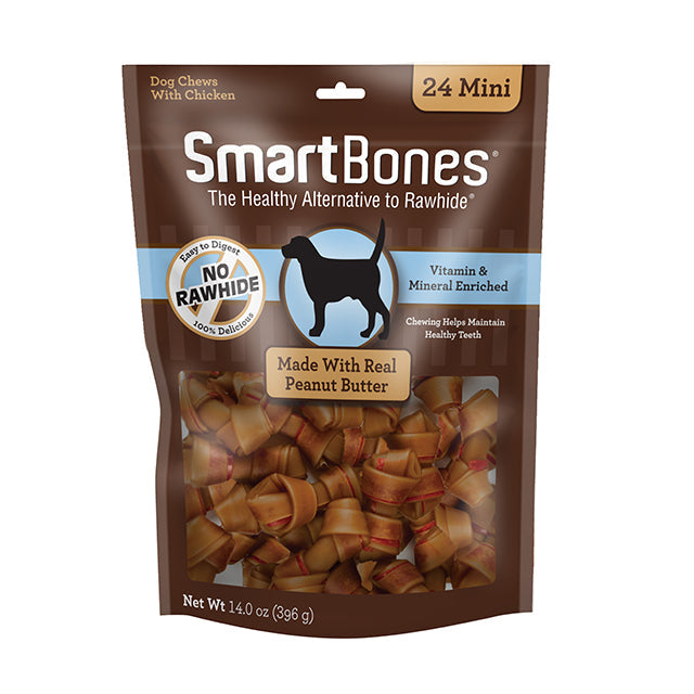 Smartbones Peanut Butter Classic Bone Chews - Mini (24pk) (14oz)