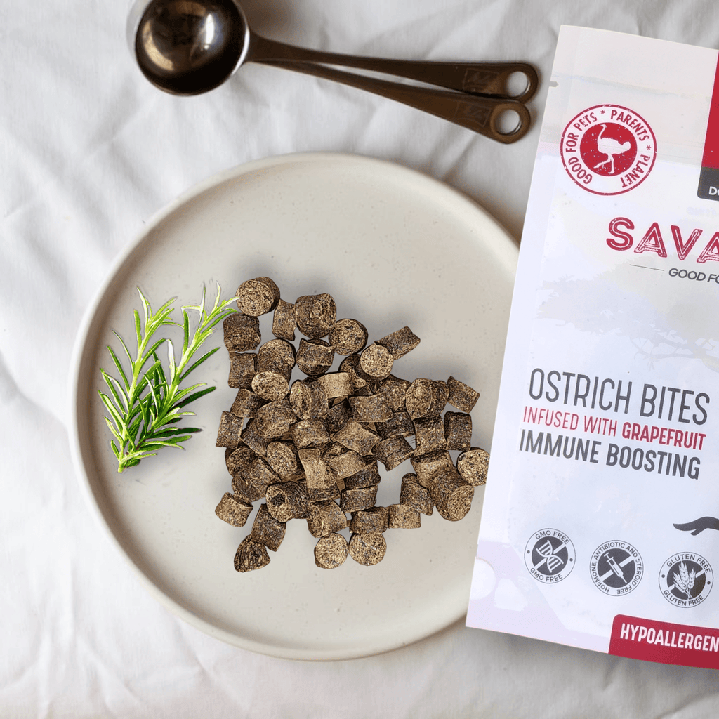 Ostrich Bites with Grapefruit (3oz): The Tasty, Immune-System Supporting Treat for Dogs