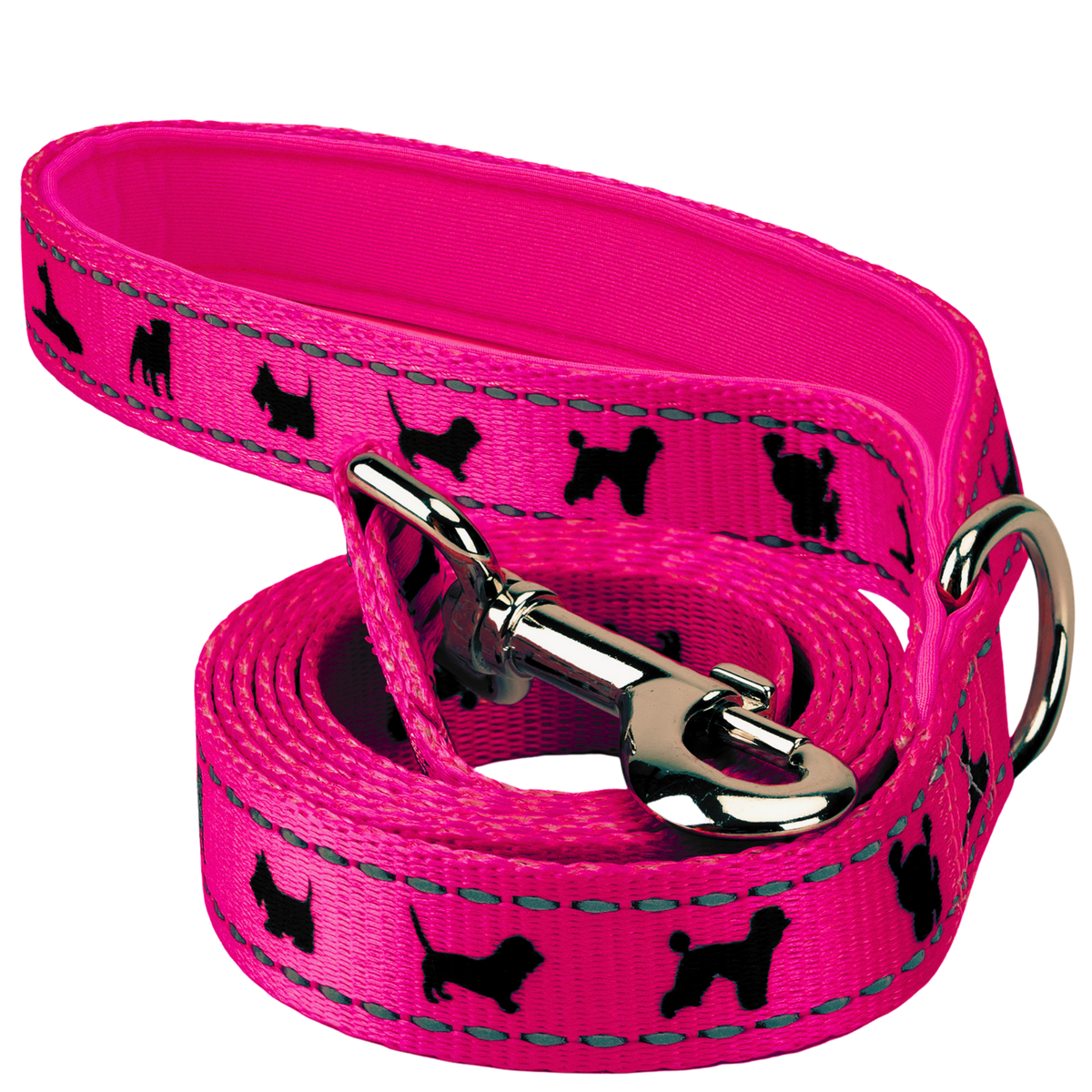 Pink Dog Leash by EcoBark - Padded Comfort Grip Leash - 4ft, 5ft, and 6ft Leash for Teacup, Small, and Medium Dogs