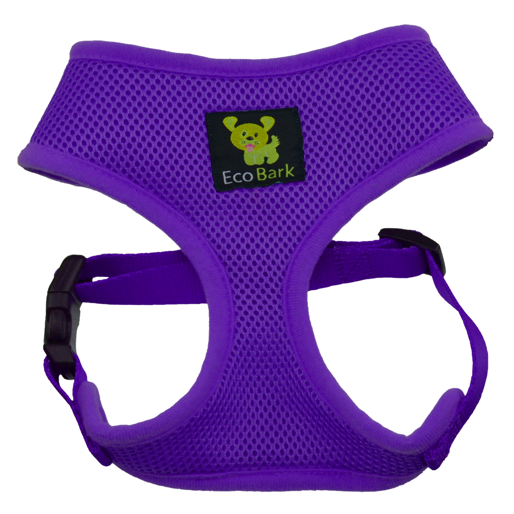EcoBark Purple Dog Harness - Over-the-Head Soft Mesh Dog Vest Halter for Small to Medium Dogs and Puppies