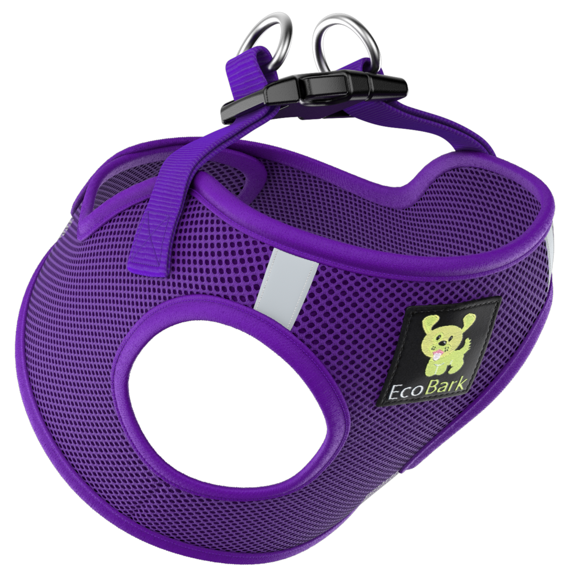 EcoBark Step In Dog Harness - XXXS to Small Breeds- Reflective Soft Mesh Harness for Teacup, Small Dogs and Puppies / Purple