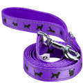 EcoBark Purple Dog Leash- Padded Comfort Grip Leash Dog Pattern - 4ft, 5ft, and 6ft  for XS, Small, and Medium Dogs