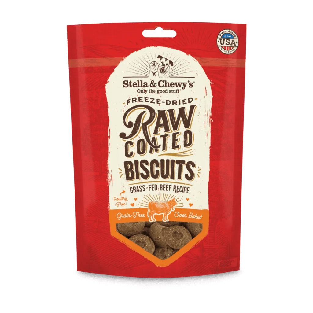 Stella & Chewy’s Raw Coated Biscuit Beef Dog Treats (9oz)
