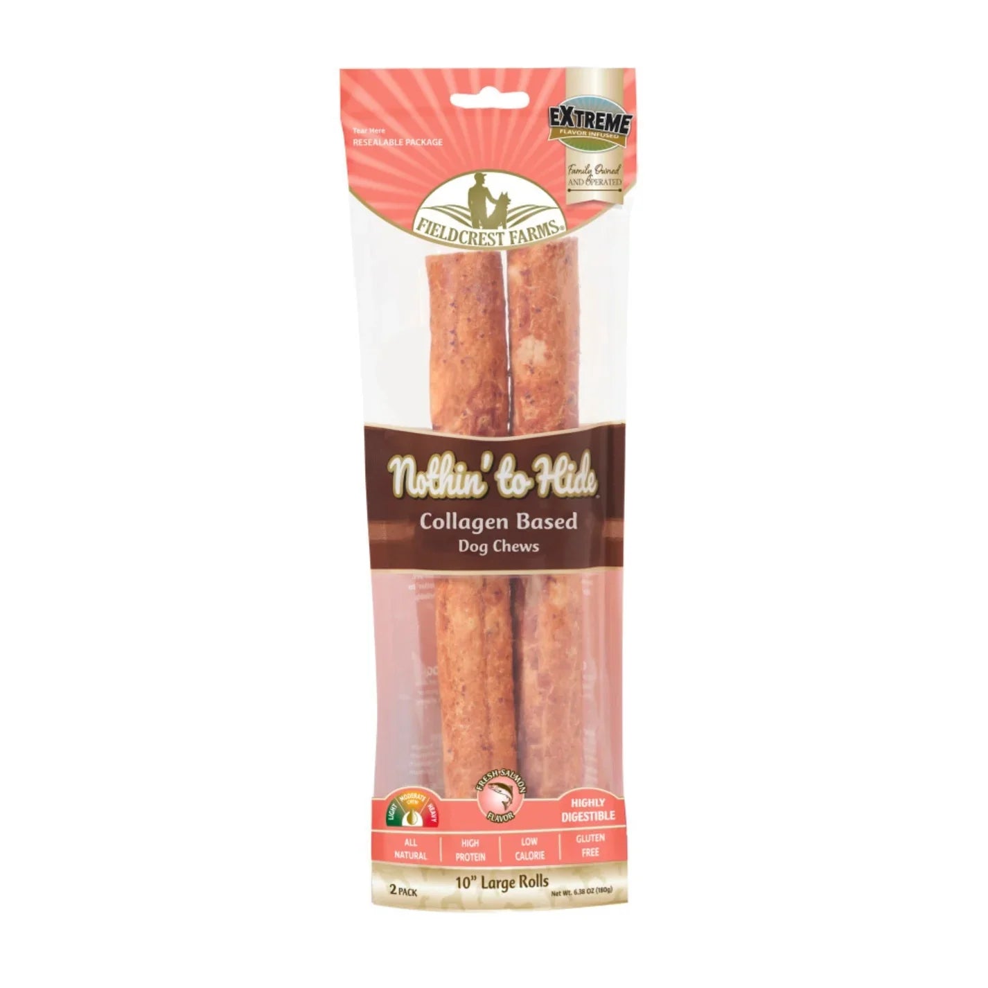 Nothin' to Hide Large Roll Salmon (10inch 2pk) (6.38oz)