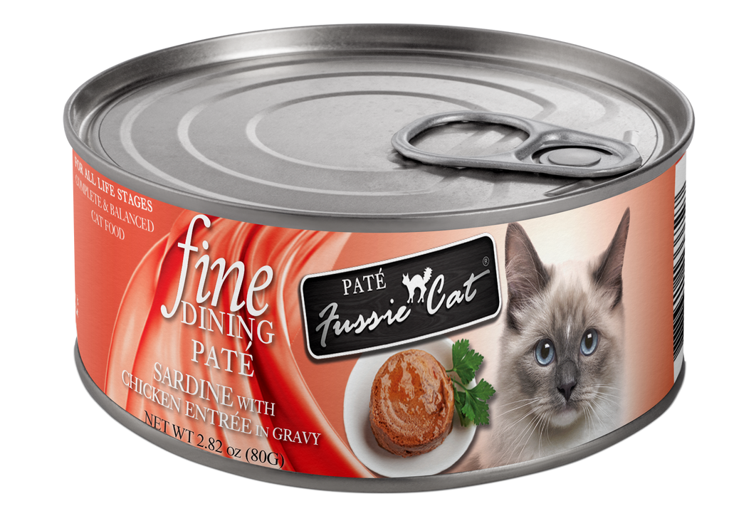 Fussie Cat Fine Dining - Pate - Sardine with Chicken Entree in gravy (2.82oz)