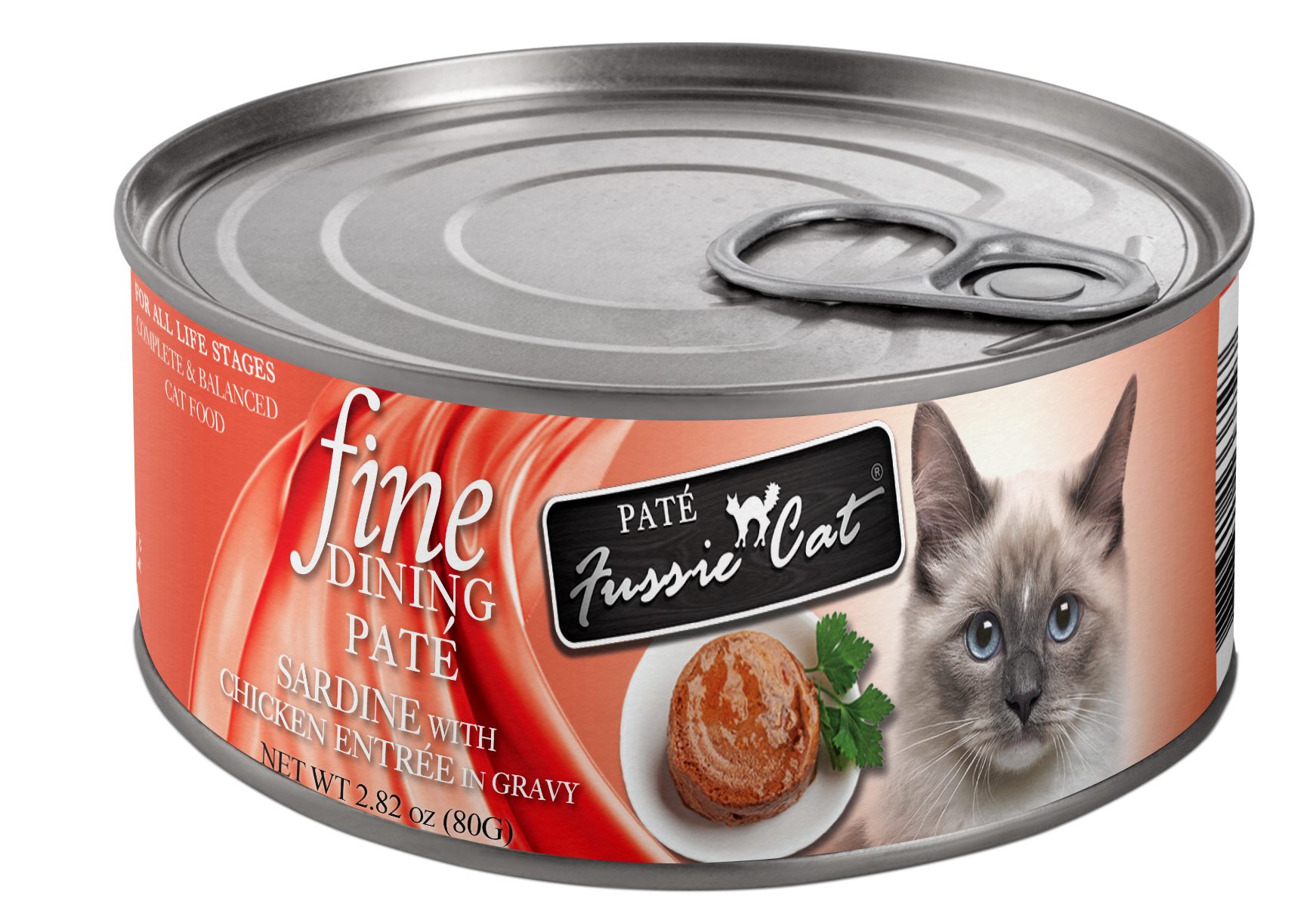 Fussie Cat Fine Dining - Pate - Sardine with Chicken Entree in gravy (2.82oz)