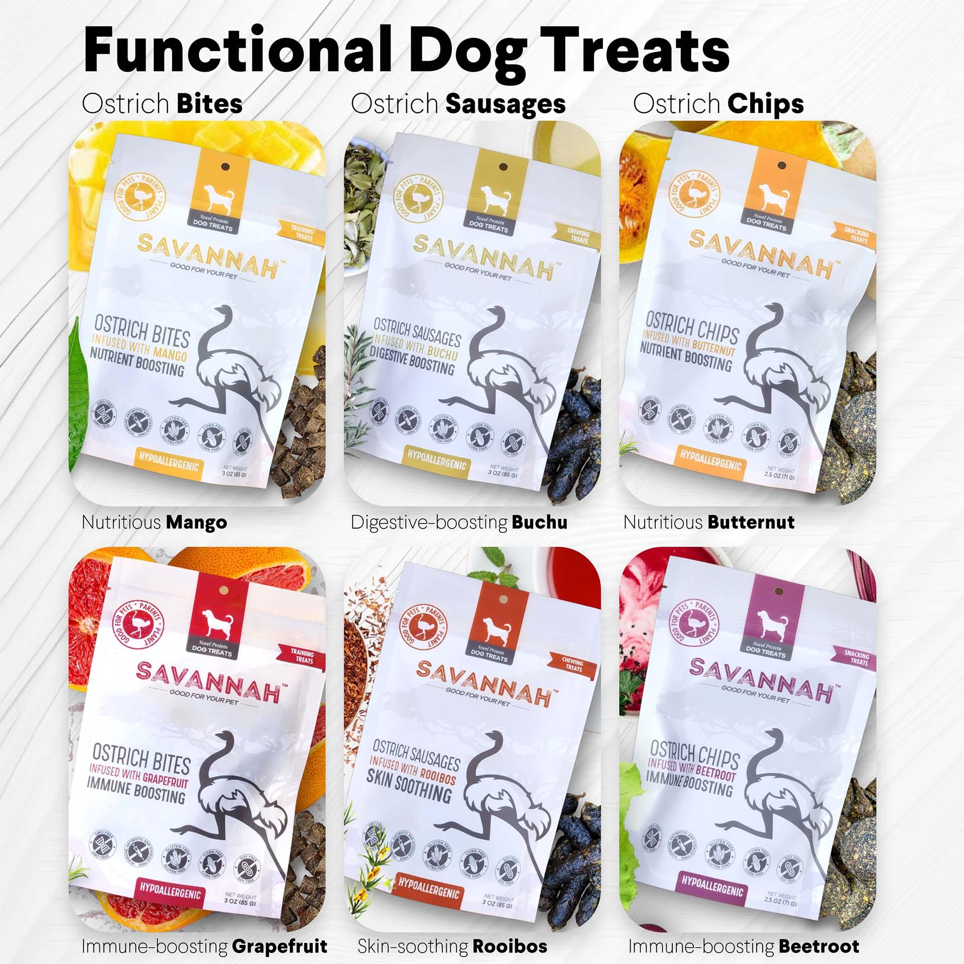Ostrich Chips with Butternut (2.5oz): The Flavorful, Hypoallergenic Treat for Dogs with Sensitive Stomachs