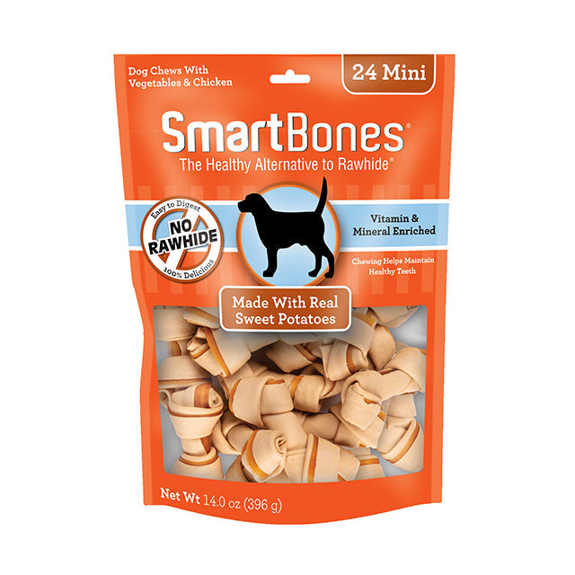 Smartbones Sweet Potato Classic Bone Chews - Mini (24pk) (14oz)