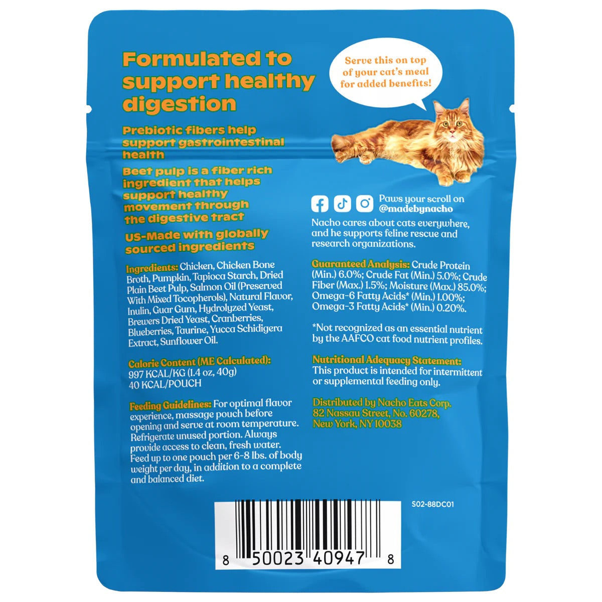 Made By Nacho Digestion Support Chicken Topper For Cats (1.4oz)