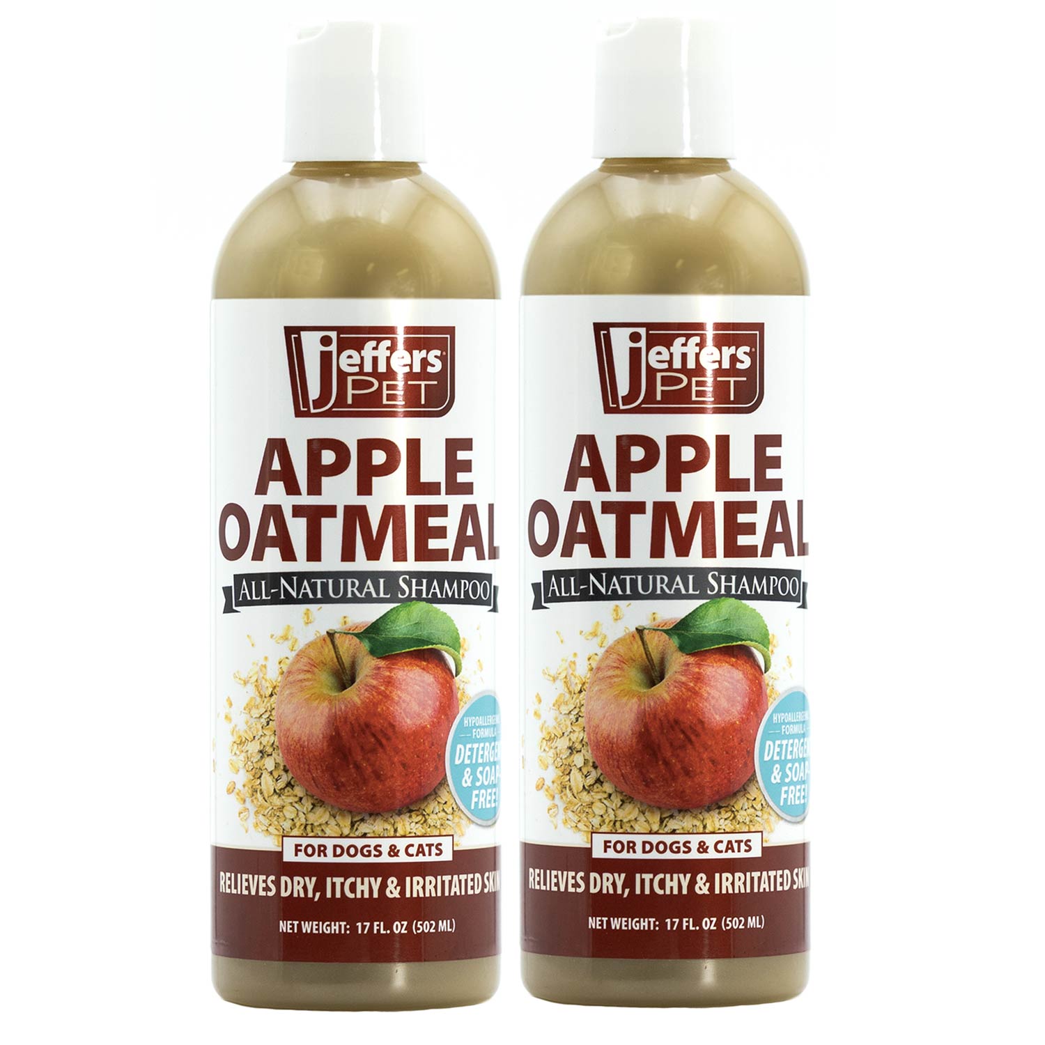 Apple Oatmeal All-Natural Hypoallergenic Dry Skin Shampoo for Dogs and Cats