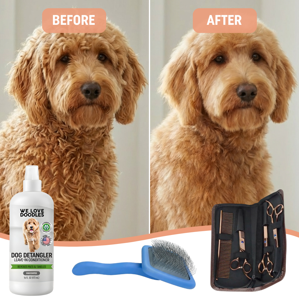 At Home Grooming Pack Hypoallergenic (Brush, Scissors, Detangler)