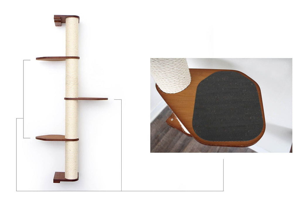Wall Mounted Cat Climbing Pole - Sisal
